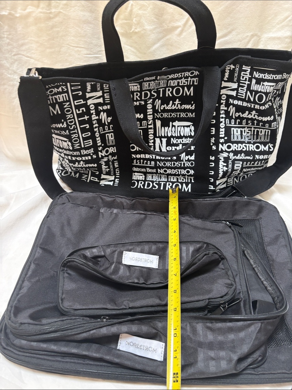 Nordstrom 125th anniversary Logo Print Canvas Tote w/ 3 packing cubes